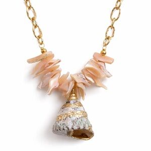 Coastal Shell Necklace with Gold Chain